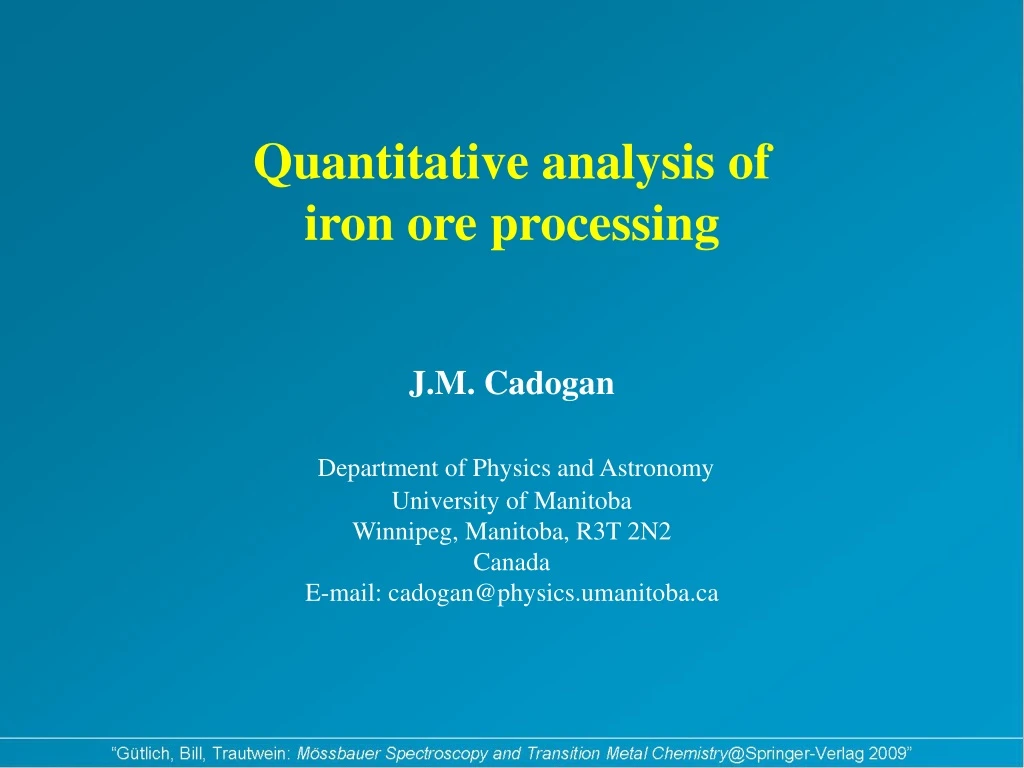 quantitative analysis of iron ore processing