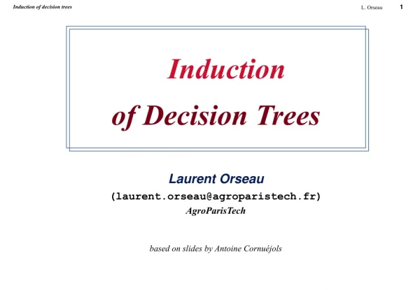 Induction of decision trees