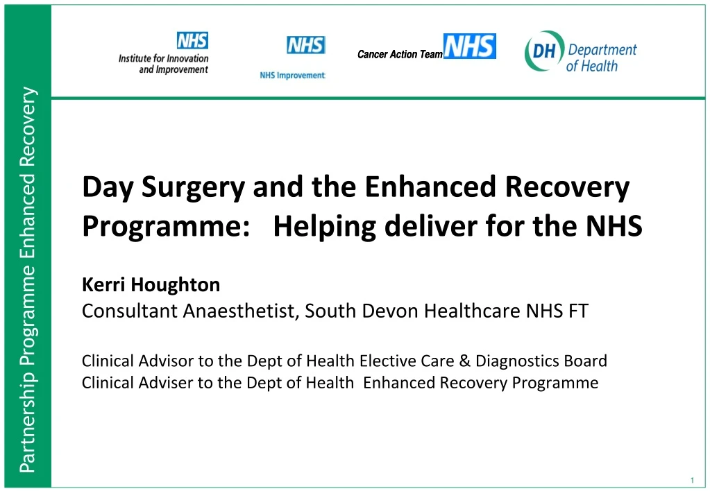 day surgery and the enhanced recovery programme