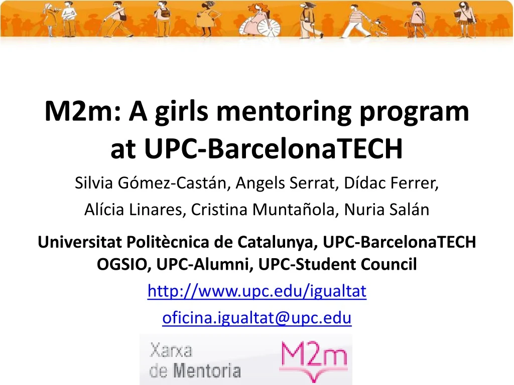 m2m a girls mentoring program at upc barcelonatech