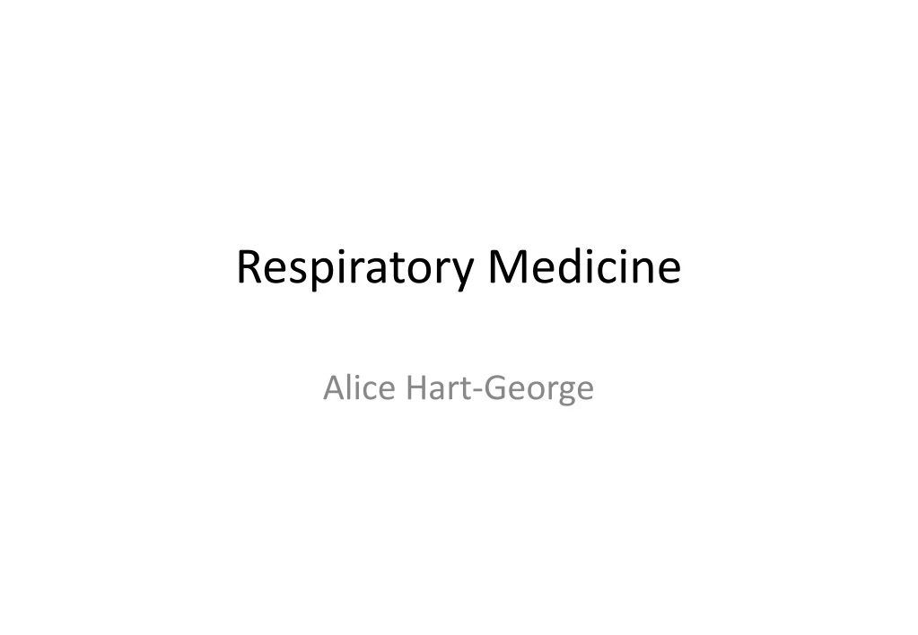 respiratory medicine