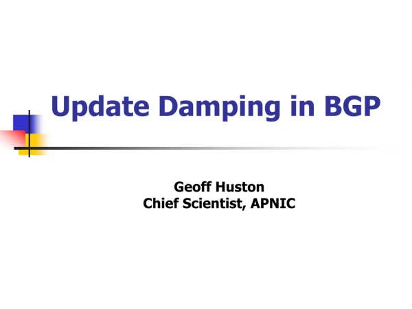 Update Damping in BGP