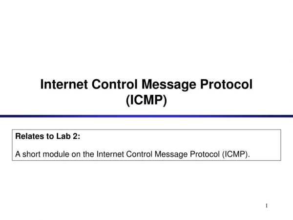 Internet Control Message Protocol (ICMP)