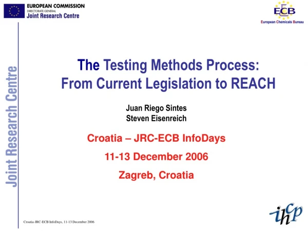 The  Testing Methods Process: From Current Legislation to REACH