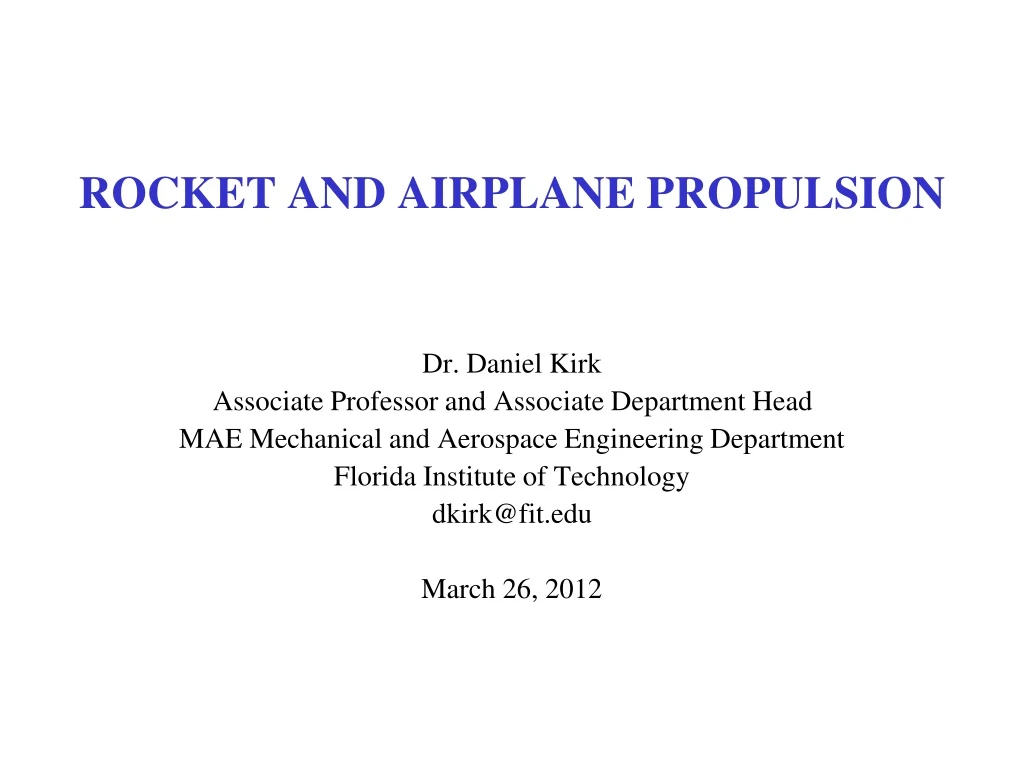 rocket and airplane propulsion