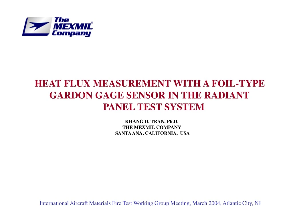 heat flux measurement with a foil type gardon