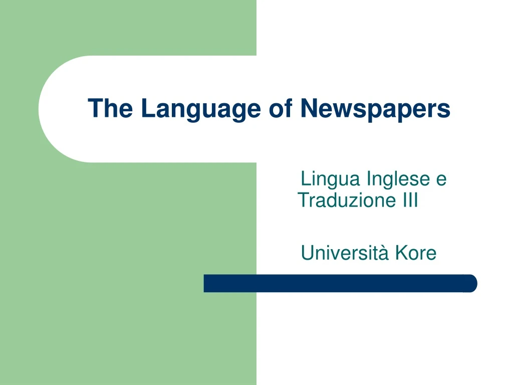 the language of newspapers