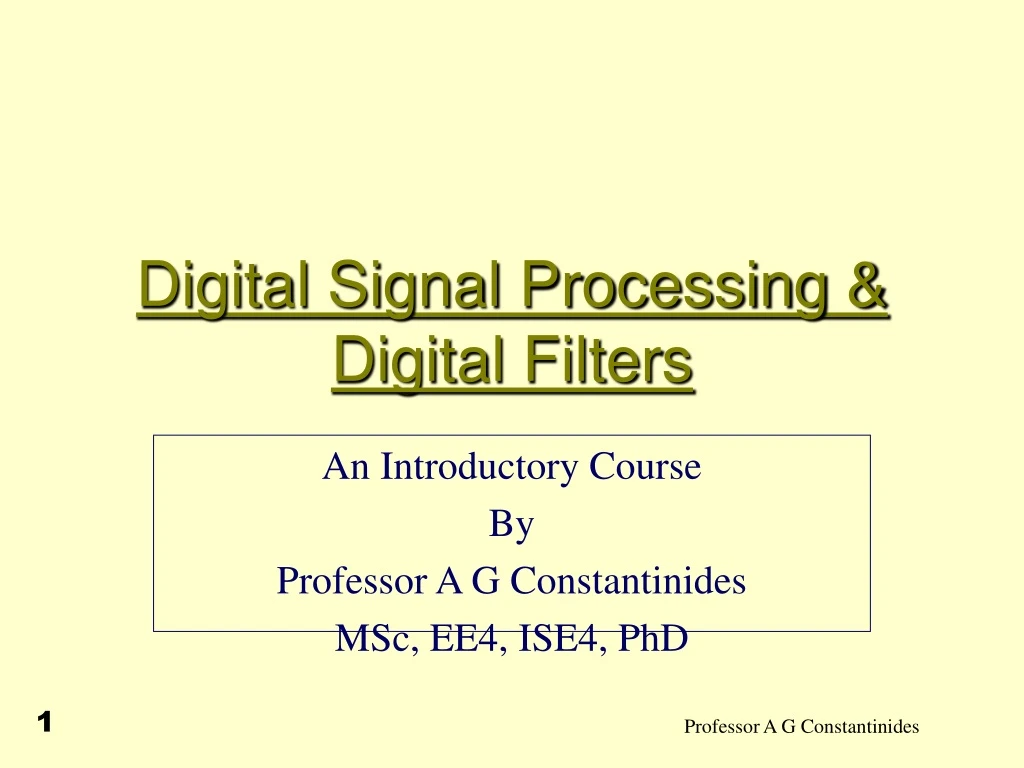 digital signal processing digital filters