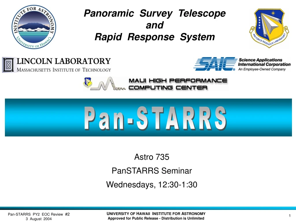 panoramic survey telescope and rapid response