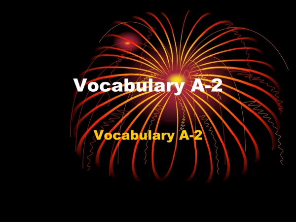Vocabulary A-2