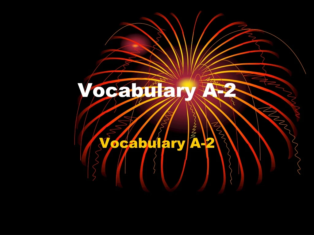 vocabulary a 2