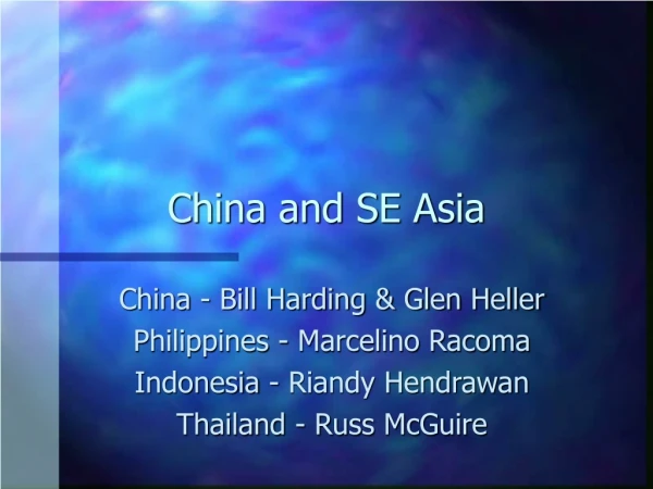 China and SE Asia