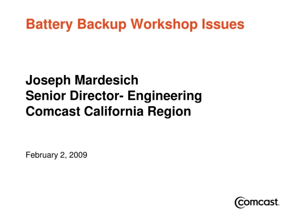 Battery Backup Workshop Issues