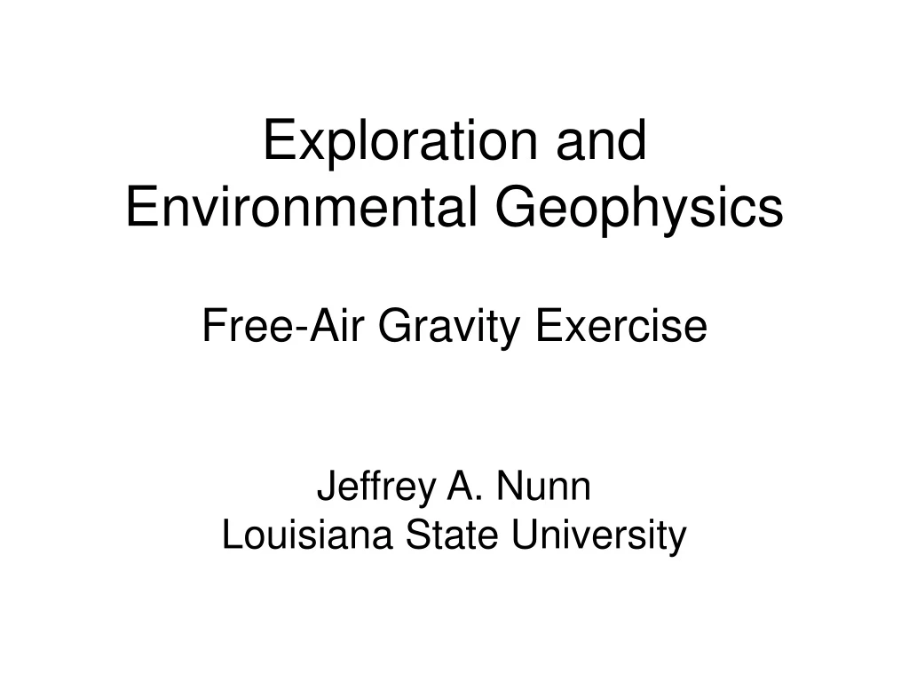 exploration and environmental geophysics