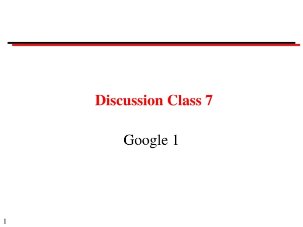 Discussion Class 7