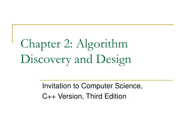 Chapter 2: Algorithm Discovery and Design