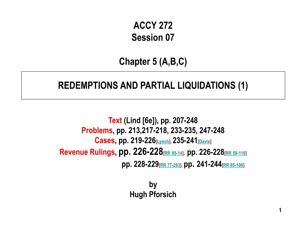 accy 272 session 07 chapter 5 a b c redemptions