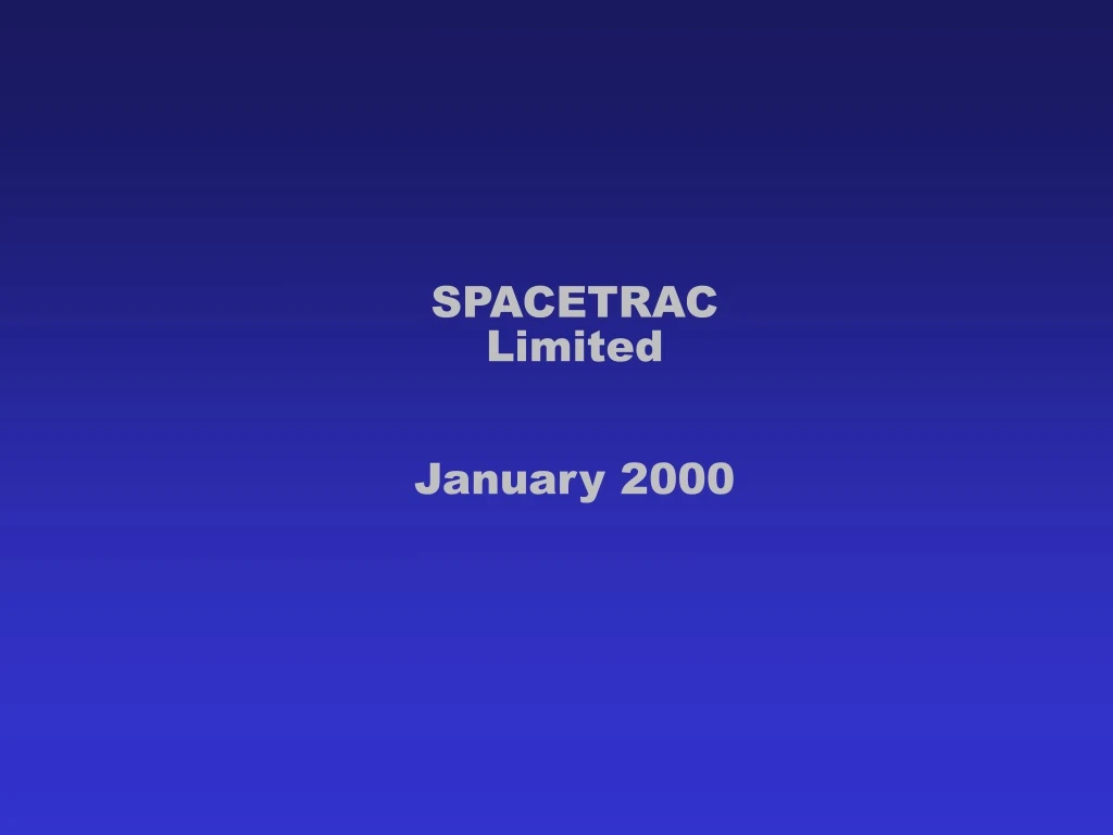 spacetrac limited january 2000