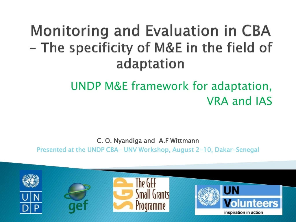 monitoring and evaluation in cba the specificity of m e in the field of adaptation