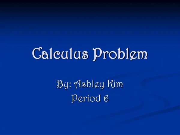 Calculus Problem