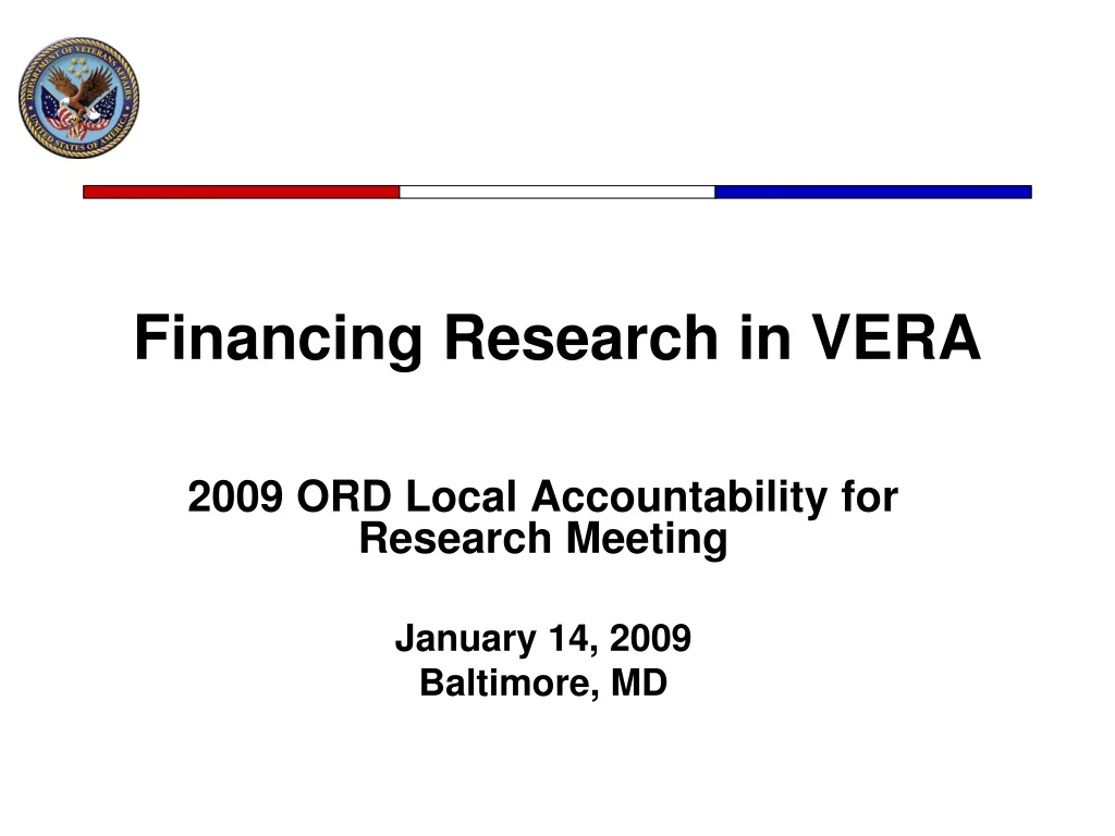 financing research in vera