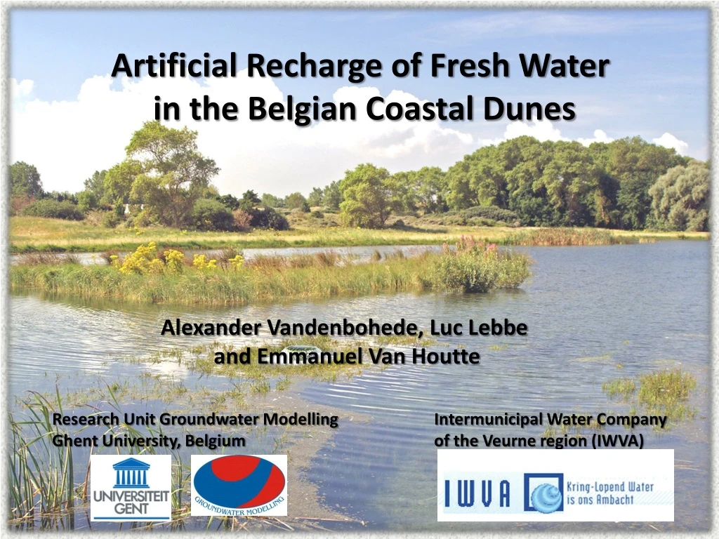 artificial recharge of fresh water in the belgian