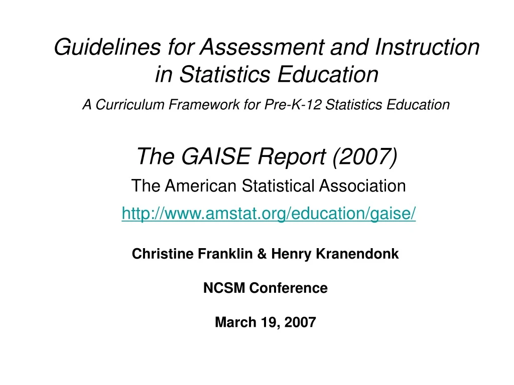 guidelines for assessment and instruction