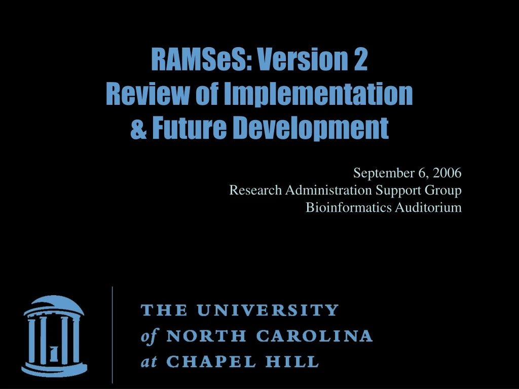ramses version 2 review of implementation future development