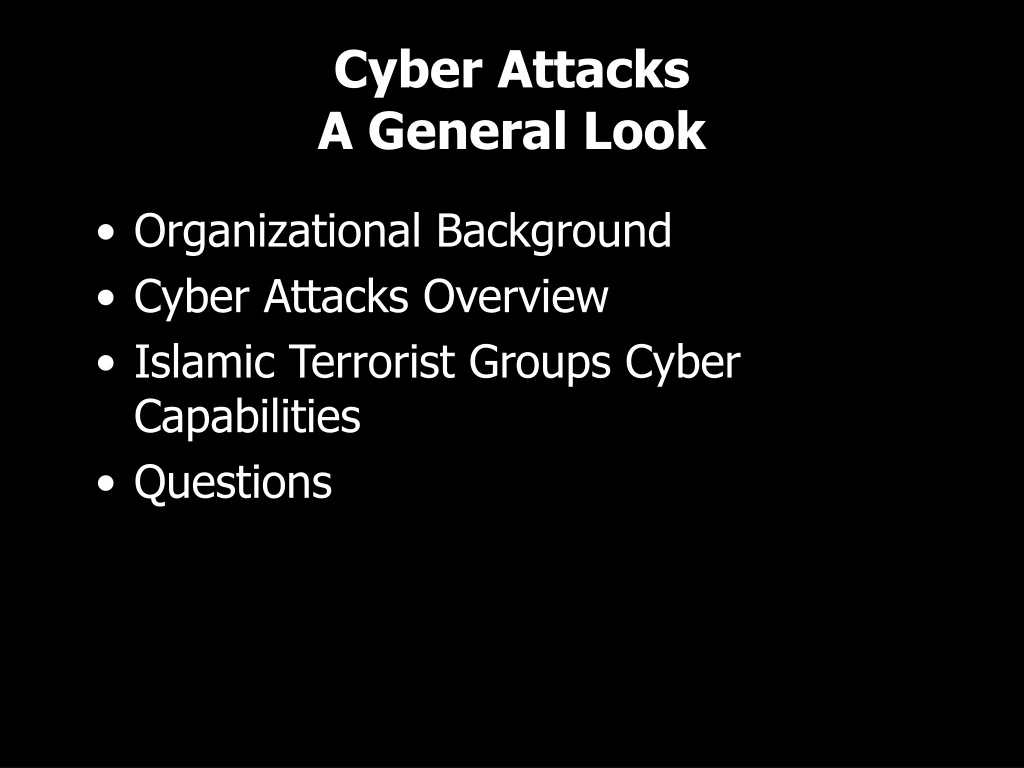 cyber attacks a general look