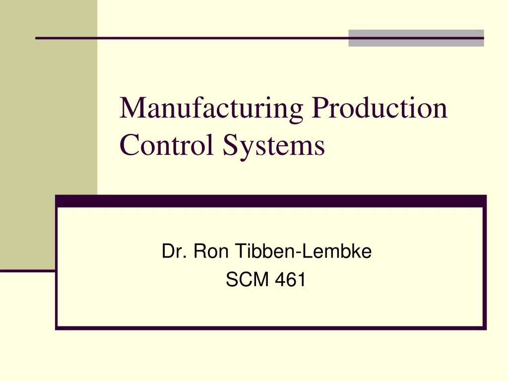 manufacturing production control systems