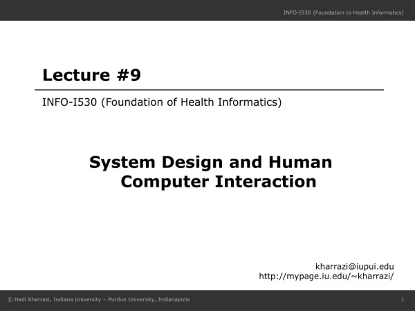 INFO-I530 (Foundation of Health Informatics)