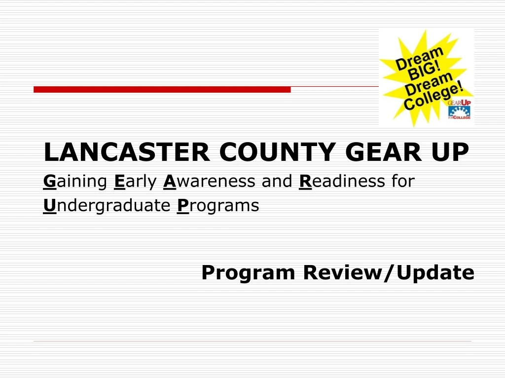 lancaster county gear up g aining e arly