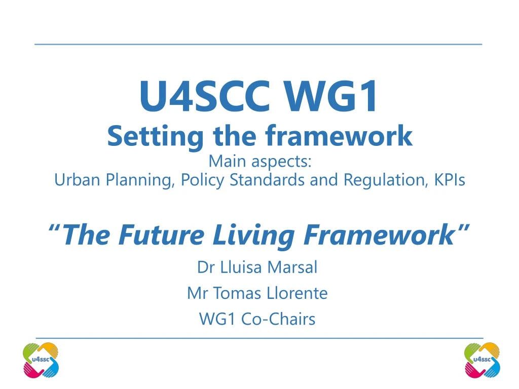 u4scc wg1 setting the framework main aspects urban planning policy standards and regulation kpis