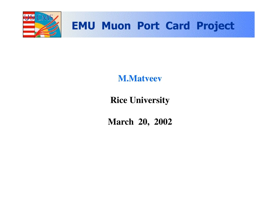 emu muon port card project