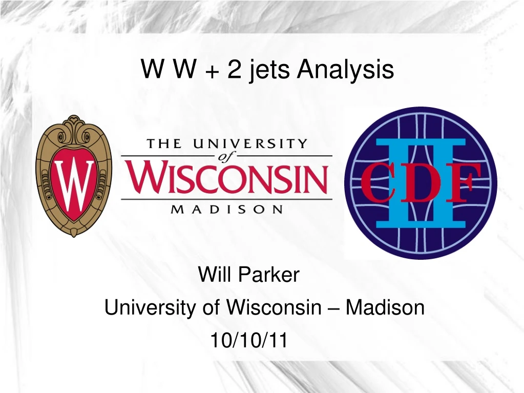 w w 2 jets analysis