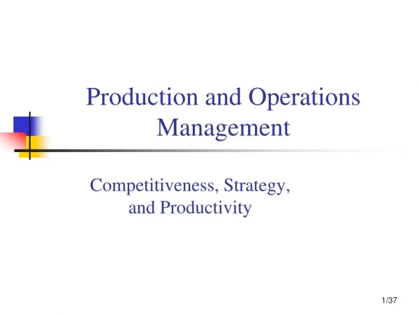 Production and Operations Management