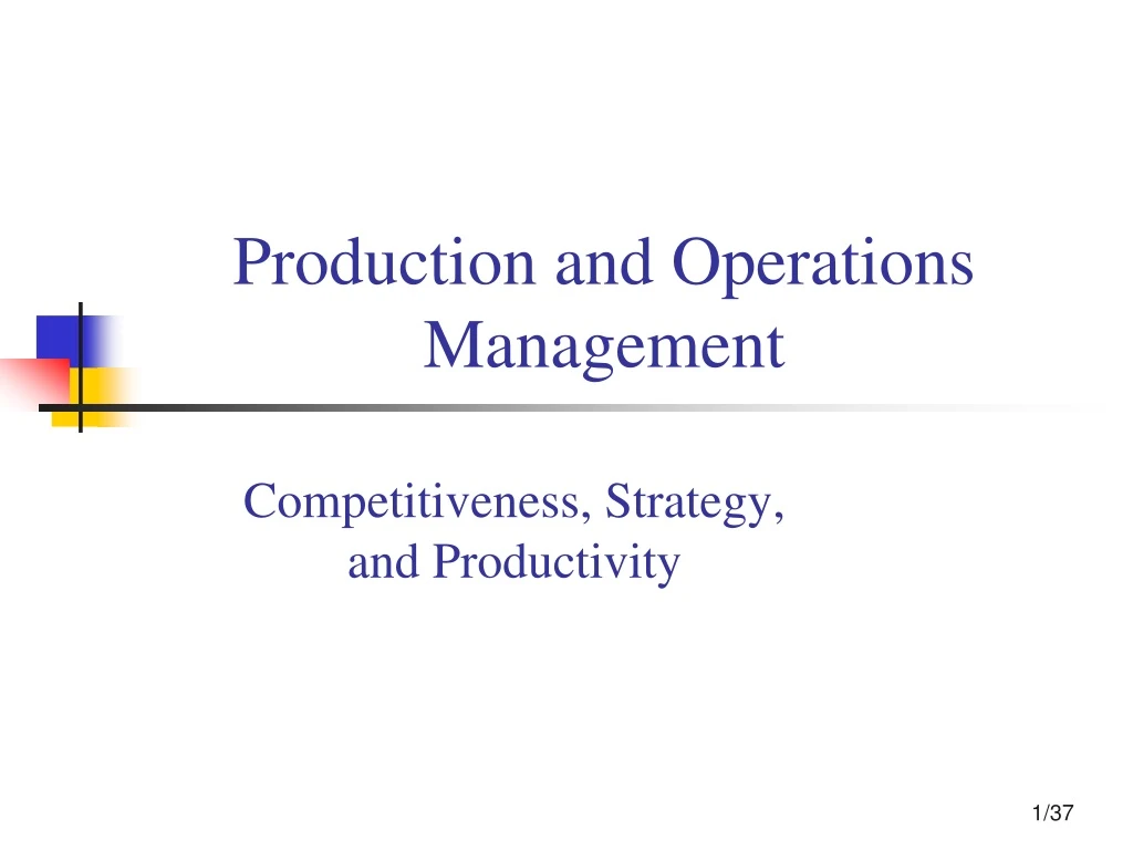 production and operations management