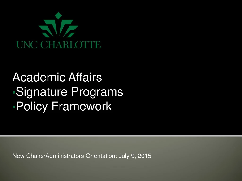 academic affairs signature programs policy