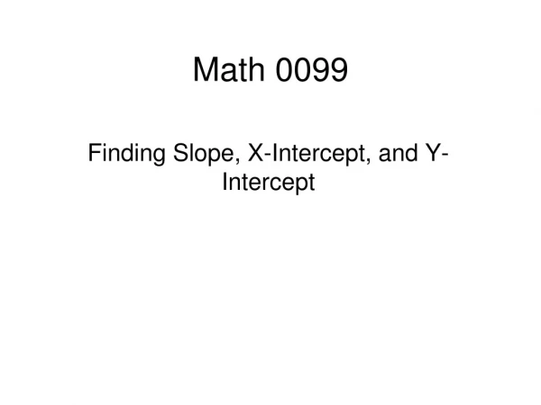 Math 0099