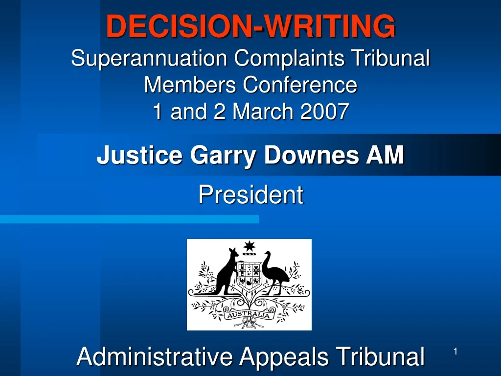 decision writing superannuation complaints tribunal members conference 1 and 2 march 2007