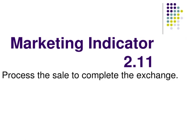 Marketing Indicator 2.11