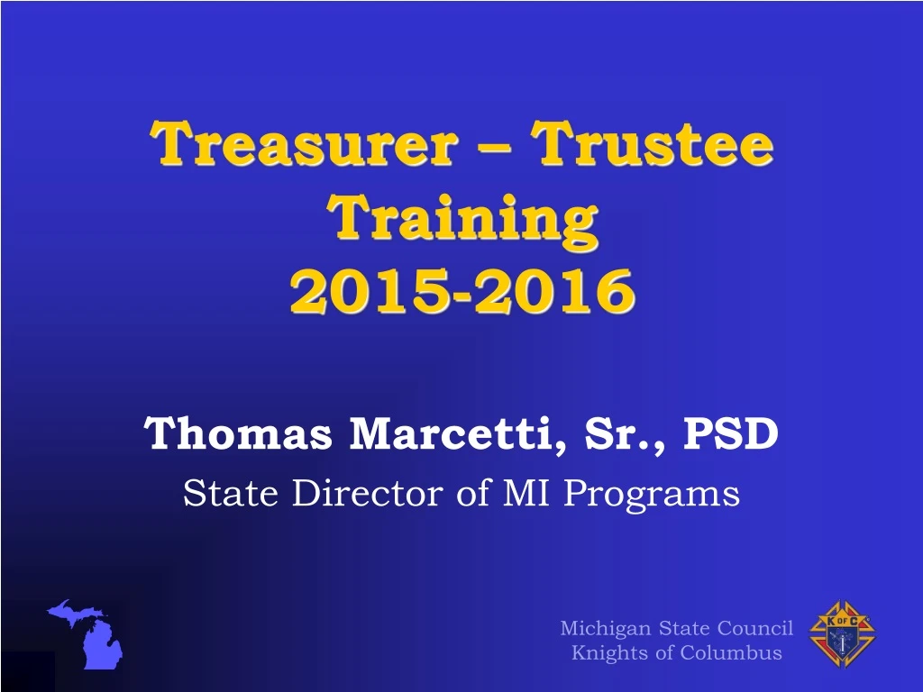treasurer trustee training 2015 2016