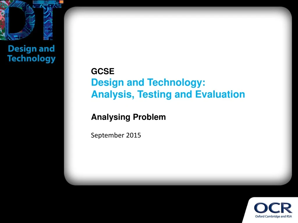 gcse design and technology analysis testing