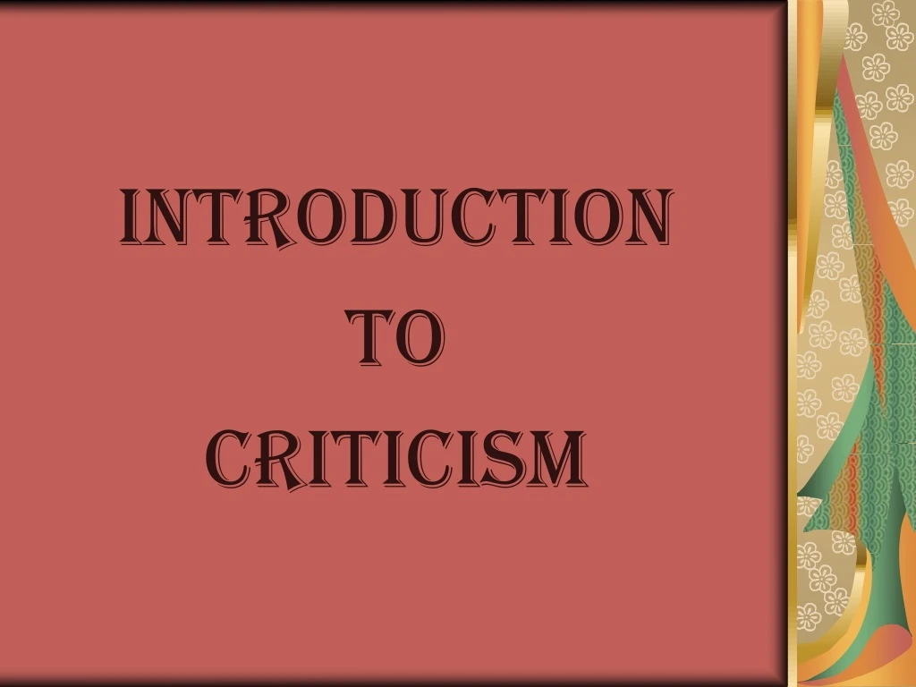 introduction to criticism