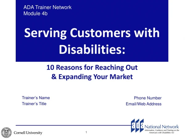 Serving Customers with Disabilities: