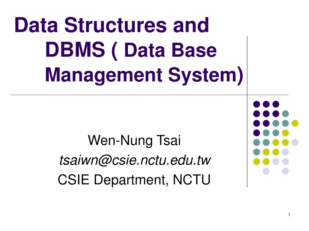 data structures and dbms data base management system
