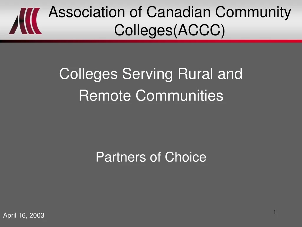 association of canadian community colleges accc