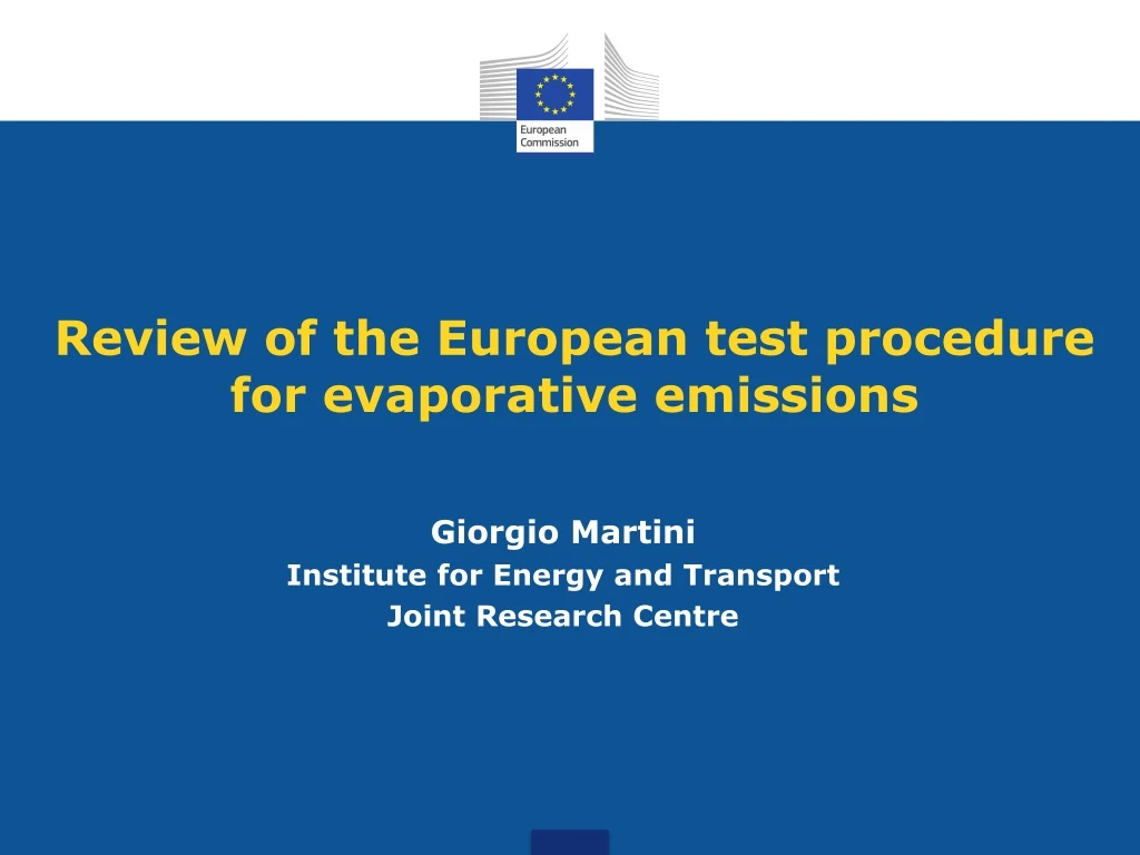 review of the european test procedure for evaporative emissions