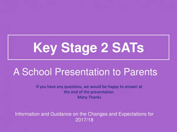 Key Stage 2 SATs