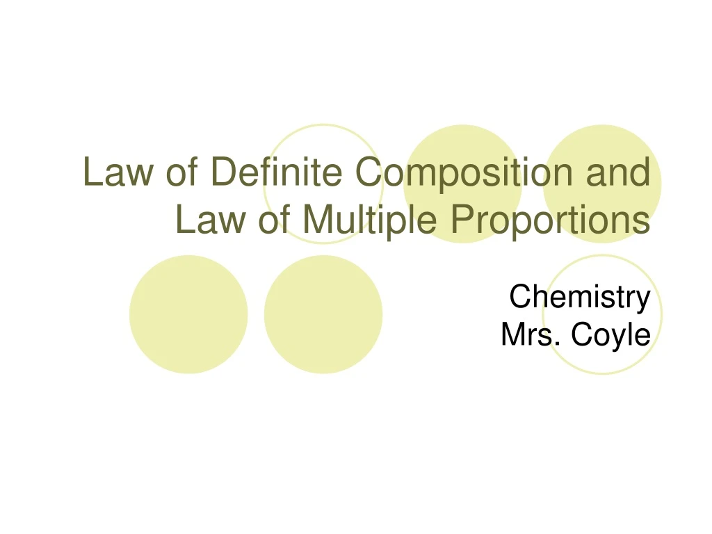 law of definite composition and law of multiple proportions